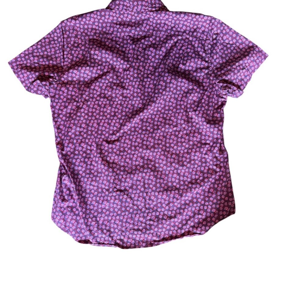 Bonobos Pineapple Print Button-Down Shirt – Men’s XL Slim Fit – Burgundy Pink - Picture 5 of 5